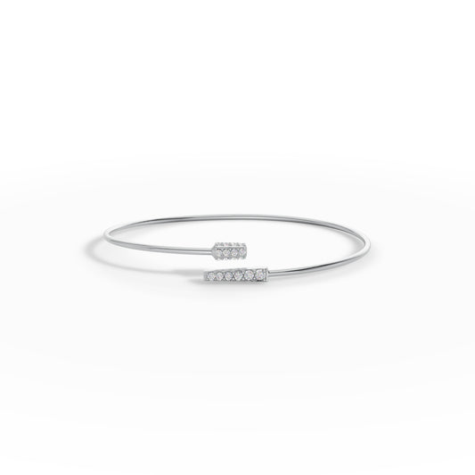 Elegant Twist Cuff Charm Bracelet