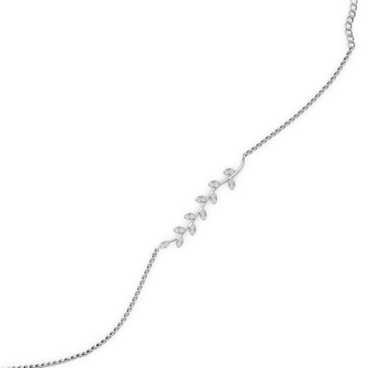 Handcrafted Flower Leaf Diamond Bracelet